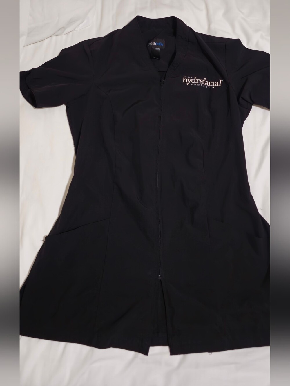 Black Short-Sleeve Zip Tunic Jacket